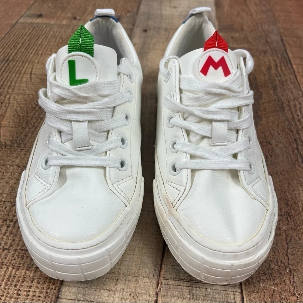 ZARA Nintendo Mario Kart Mario Luigi White Sneakers Kids Size 7 32 EUR Street